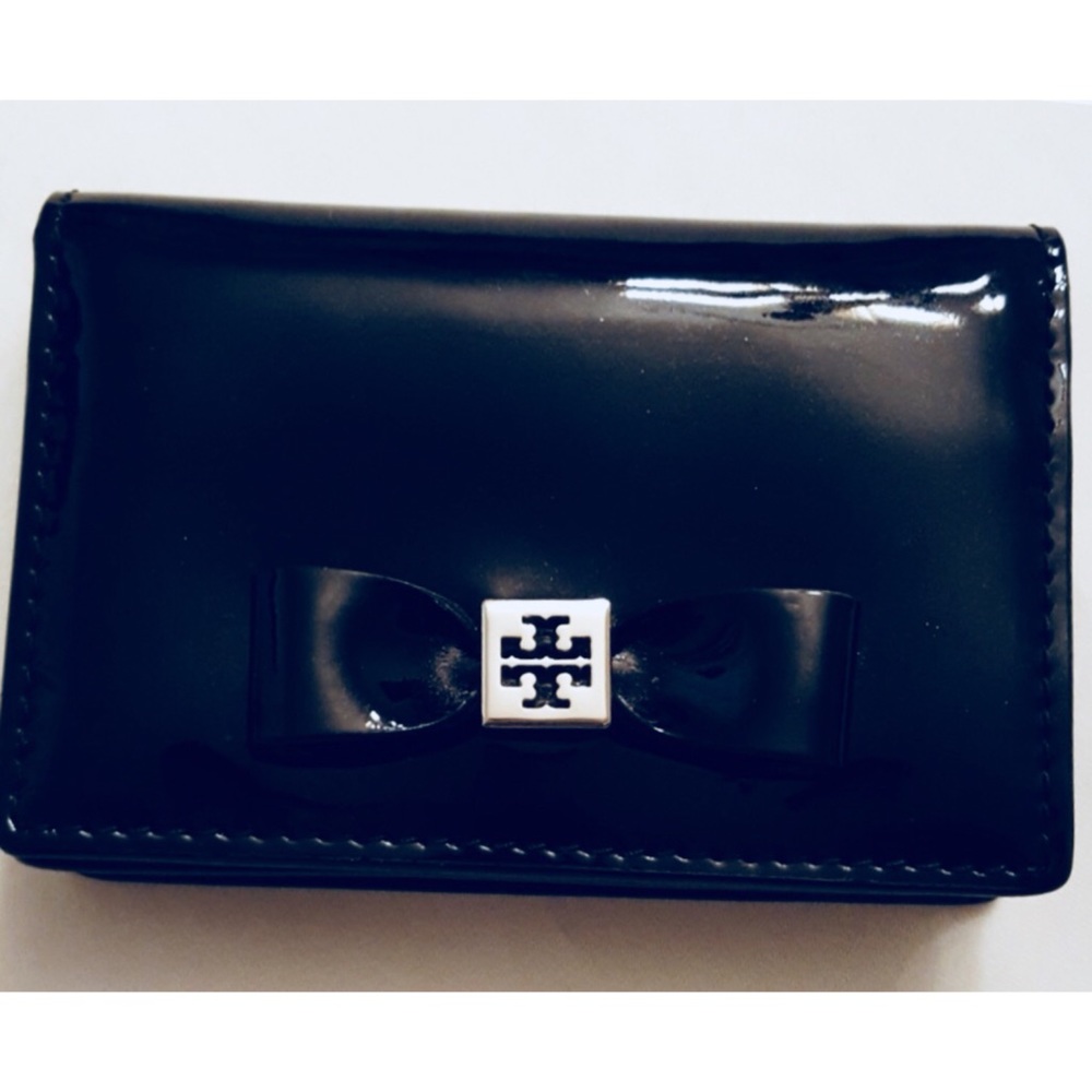 Tory Burch wallet/card case in black patent